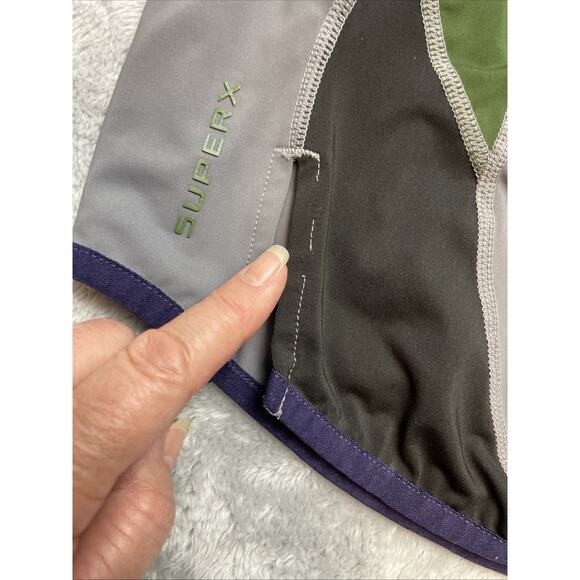 SUPERX Shirt Mens M Green Gray Long Sleeve Pockets Gym Superhero Athletic Active - Picture 9 of 11